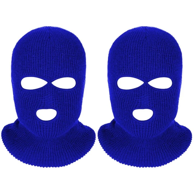 2 stücke 3-löcher radfahrenhut winter balaclava gestrickte outdoor fours cover