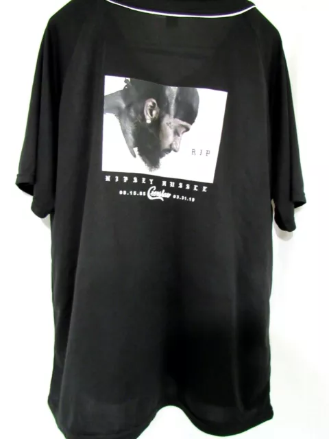Nipsey Hussle Rapper RIP Los Angeles Hip Hop legend men Black Jersey Shirts XL