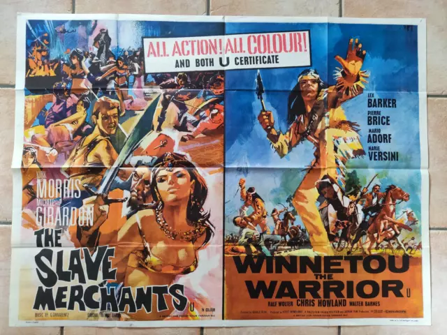 Winnetou I Doppelplakat Lex Barker Pierre Brice Mario Adorf Karl May aus England