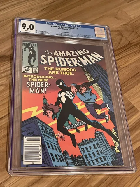 Amazing Spider-Man #252 CGC 9.0 White Pages (1984) 1st BLACK COSTUME Newsstand!!