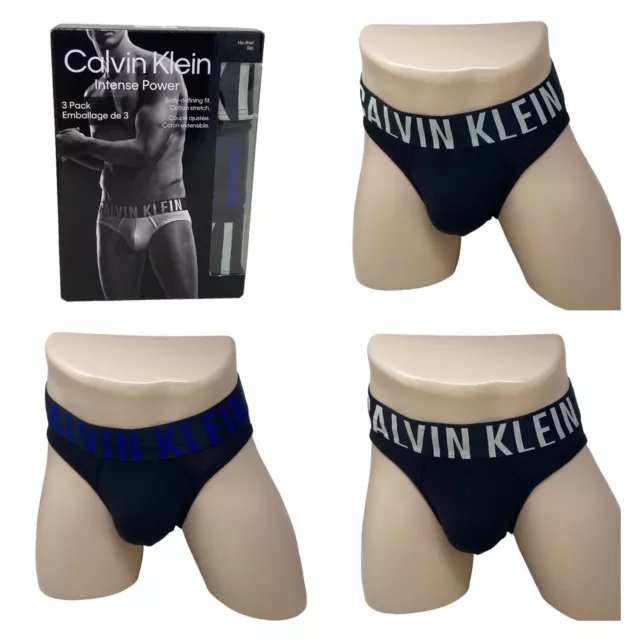 Calvin Klein Intense Power Cotton 3-Pack Hip Brief Men Underwear Black NB2595929