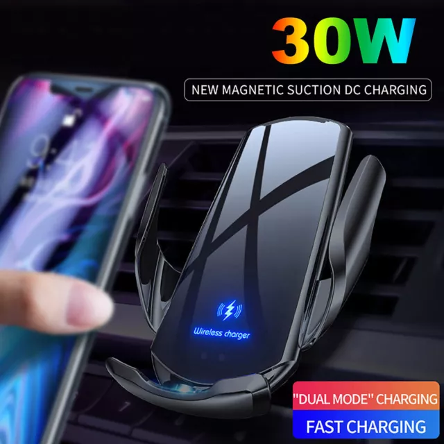 30W  Wireless Car Charger Automatic Clamping Phone Holder For iPhone 13 Pro 12