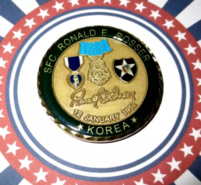 Challenge Coin Medal of Honor Recipient Hero US Army Ronald E Rosser Korean War