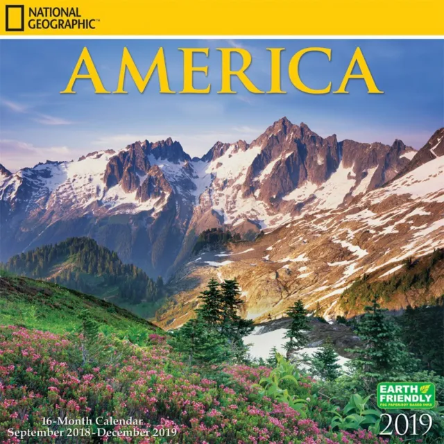 2019 National Geographic AMERICA Wall Calendar - BRAND NEW!