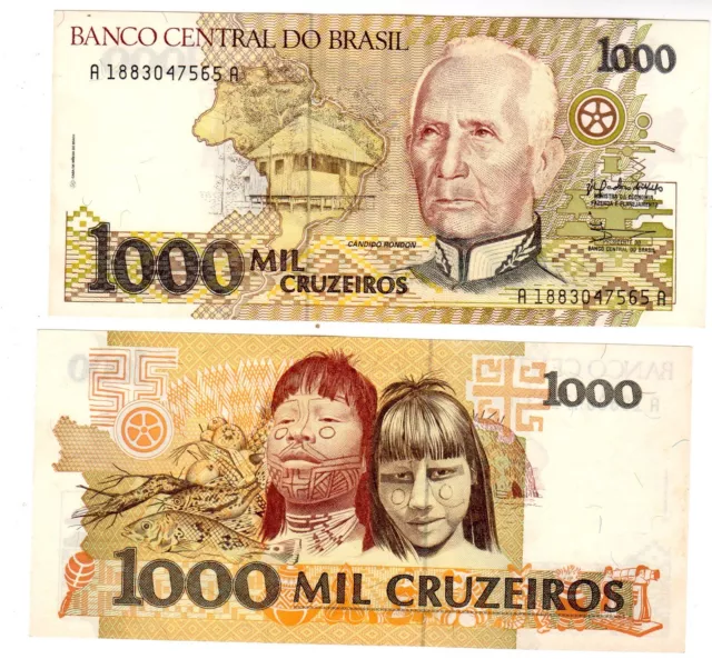 Bresil BRAZIL Billet 1000 CRUZEIROS  ND 1990 P231a INDIEN NEUF UNC