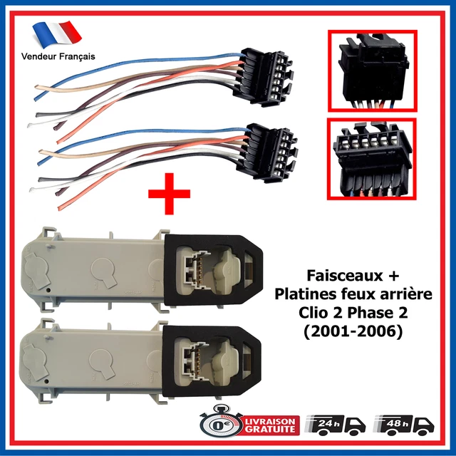 Faisceau De Réparation 6 Broches Pour Feux Arrière Audi / Volkswagen - Remplace Référence 893971636 - Fil Jaune 60 Cm