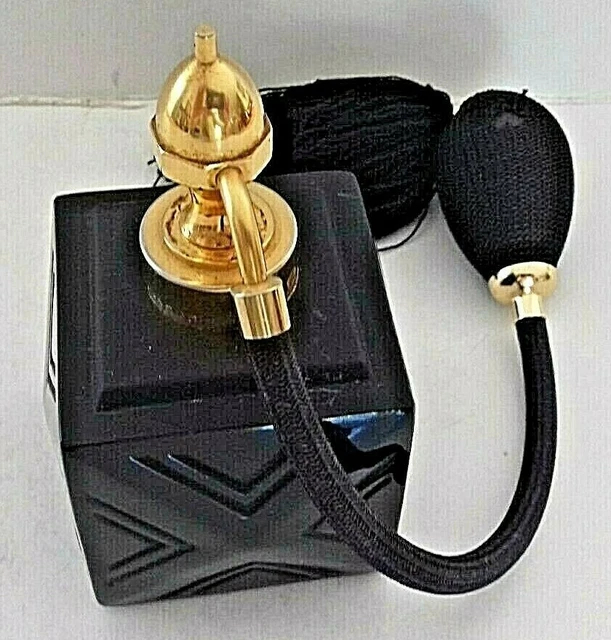 Ancien Flacon En Verre Très Épais – Style Encrier Ou Parfum – Décor Rond Ajouré