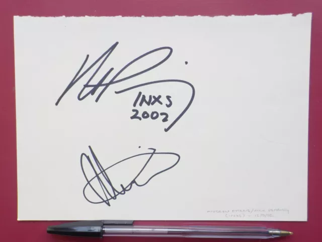 INXS, Original Hand Signed Autograph 2001/2002