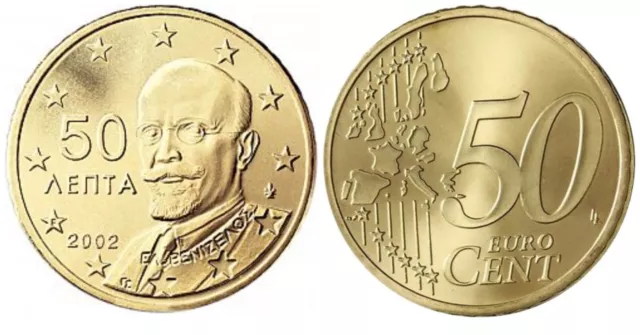 50 Euro Cent Greece 2002 * Mintmark "F" * Unc