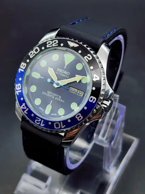 Genuine Seiko 5 Sub Sports Automatic Men's Wrist Watch Day Date Japan Made
