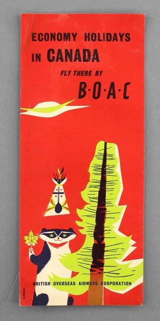 Boac Economy Holidays In Canada 1957 Vintage Airline Brochure B.o.a.c.
