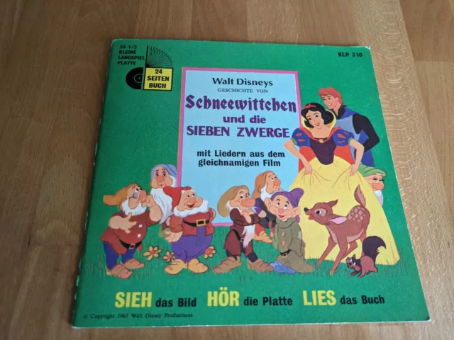 Walt Disney Buch und LP Schneewittchen und die sieben Zwerge von 1967