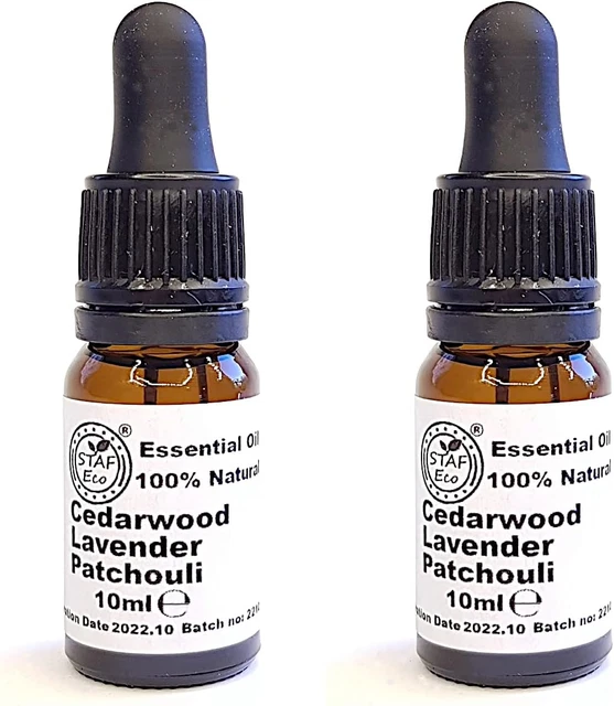 STAFECO® Olio Repellente Naturale Tarme Lavanda Cedro Patchouli Legno di Cedro per 2 pz