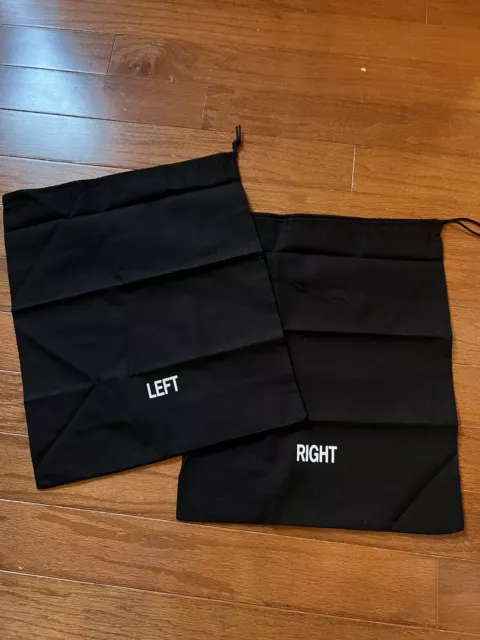 Juego de dos piezas bolsas de polvo con cordón negro izquierda derecha para zapatos carteras