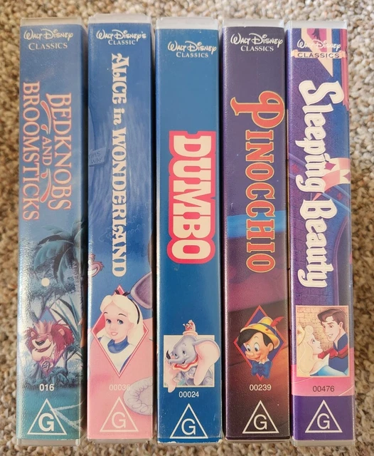 5 WALT DISNEY Classics VHS Collection Bundle, Dumbo, Pinocchio