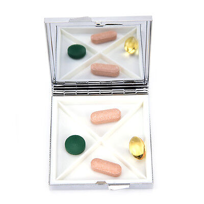 Mini Caja de Píldoras de Metal de Viaje Medicamento Vitamina Organizador Tableta Contenedor DSXI
