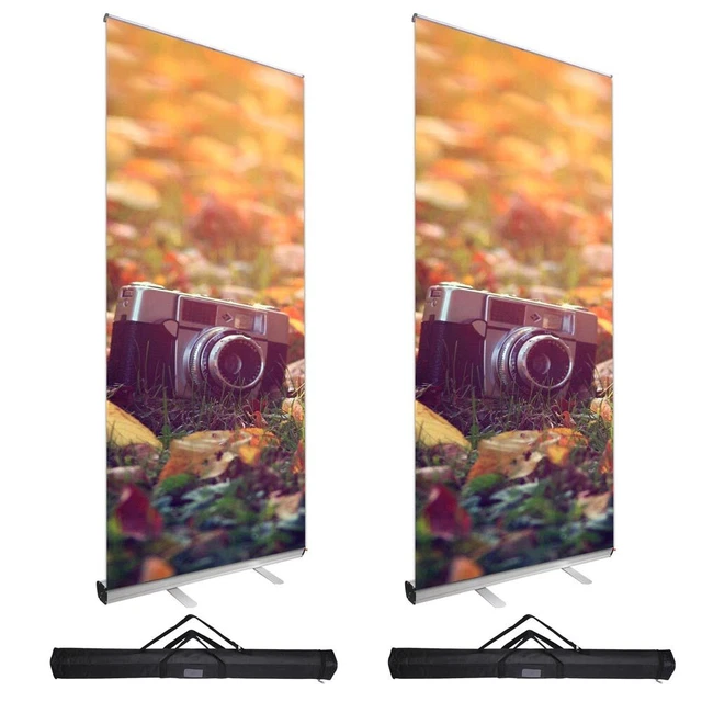 2pcs Economy 39.5"x79" Retractable Roll Up Banner Stand Trade Show Sign Display