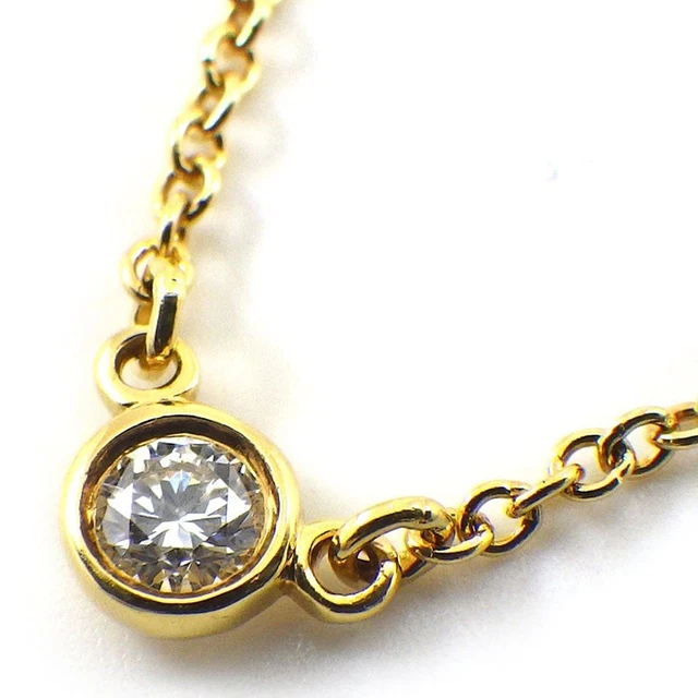 Tiffany & Co Necklace by the yard 1 point diamond K18YG Authentic Chain 15.94in