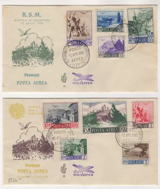 STORIA POSTALE San Marino 1950  busta primo giorno Venetia posta aerea