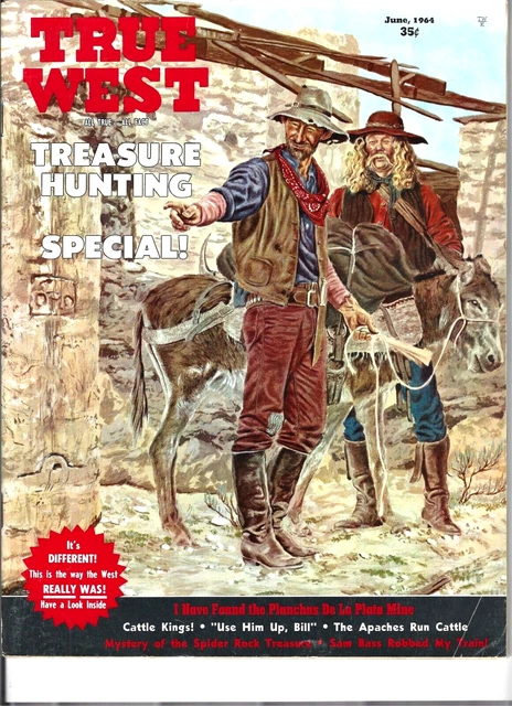 Vintage June 1964 TRUE WEST Magazine Treasure Hunting Special! Apaches Sam Bass