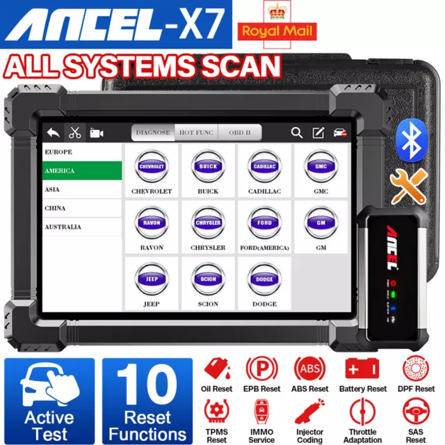 ANCEL X7 HD OBD2 All-System Diagnosegerät 12V 24V Auto Schwerlast-Lkw Scanner