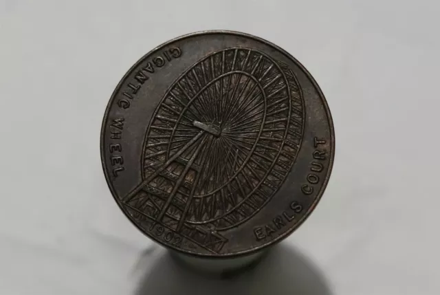 UK GB 1902 Earls Court Gigantic Wheel Coin/Token/Medal B47 #7734