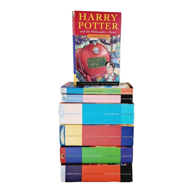 Harry Potter Complete Book Set 1-7 by J.K.Rowling - 4 HC 1st Ed. & 3 PB