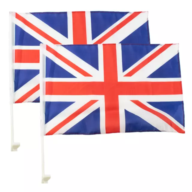 Trixes Jubilee Union Jack Autoflaggen NEU 2 STCK. UK Flagge Autodekoration mit Haken