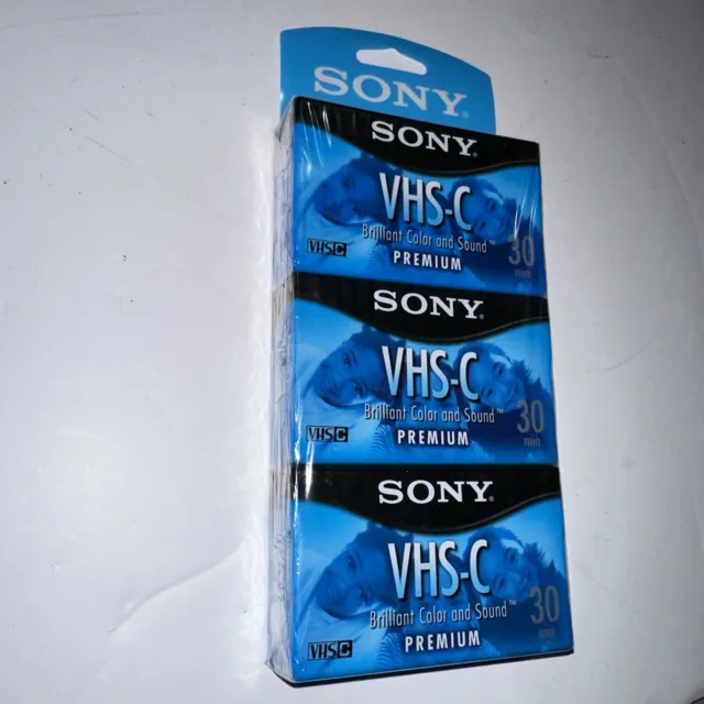 Sony VHS-C Premium 3 Pack - Tapes SP 30 Minute TC-30VHGL - BRAND NEW