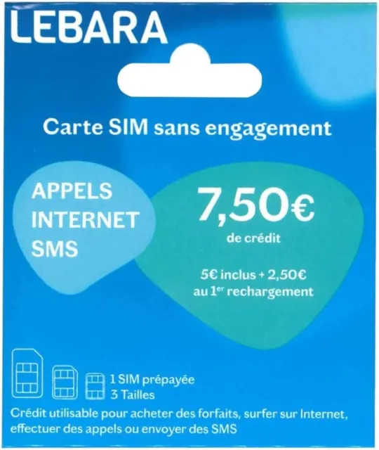 Carte SIM LEBARA 7.5€ Credit