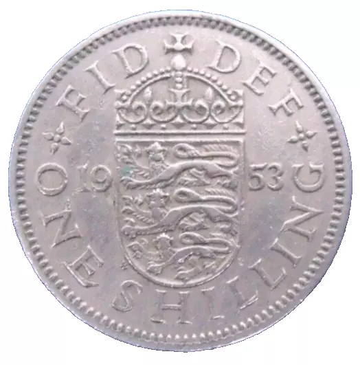 1953 Elizabeth Ii English Reverse Shilling.   W401