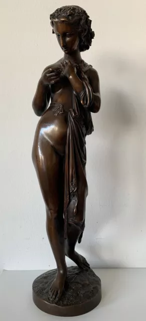 Jeune femme nue , sujet en bronze d époque début XXème siècle
