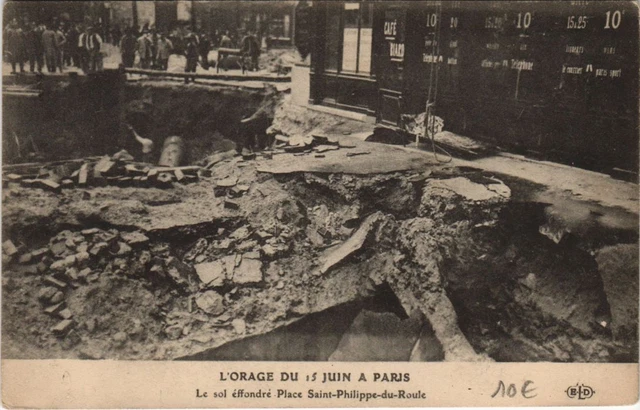 CPA L'ORAGE DU 15 JUIN a PARIS (8e) Éboulement Bd Haussmann (193145