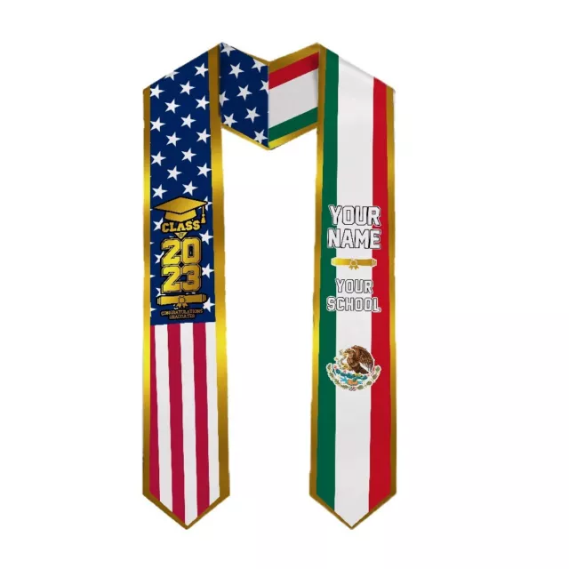 Custom Mexican Graduation Stole Sash Class of 2024 High School College Universit 2