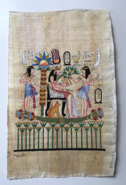 Beautiful Papyrus Painting of The Queen of the Nile from Egyptian Art Caravan