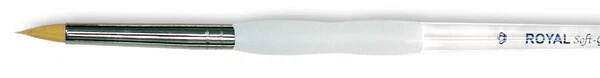 Royal Langnickel Soft-Grip Golden Taklon Short Round Brush-Size 4 -SG255-4