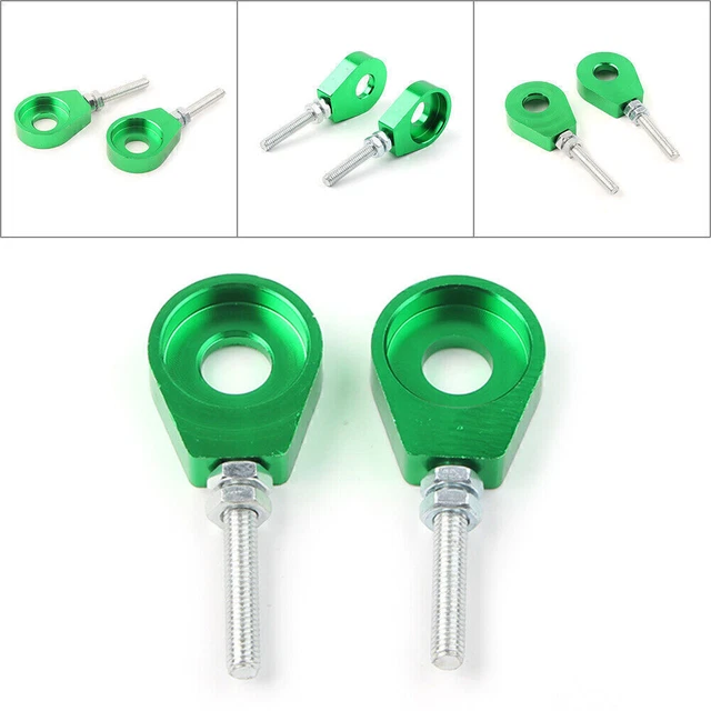 2Pcs 12mm Chain Adjuster Block Tensioner Green For Pit Quad Dirt Bike ATV CRF50