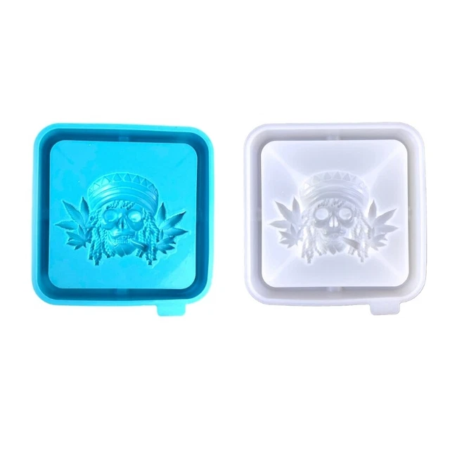 Skull Dreadlock Ashtray Mold Office Decoration Casting DIY Silicone Molds