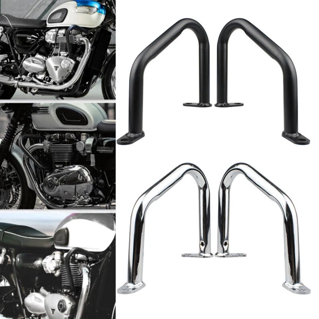 2×Motorcycle Universal Modified Engine Guard Crash Bar Frame Protector Black US