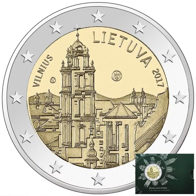 Litauen 2 Euro Vilnius Hauptstadt der Kunst & Kultur 2017 - in Blisterkarte - ST