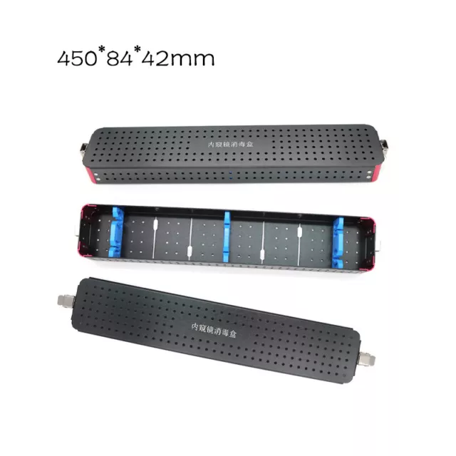 2Pc Surgical Instrument Box Cassette Autoclave Sterilization Container 450*84*42