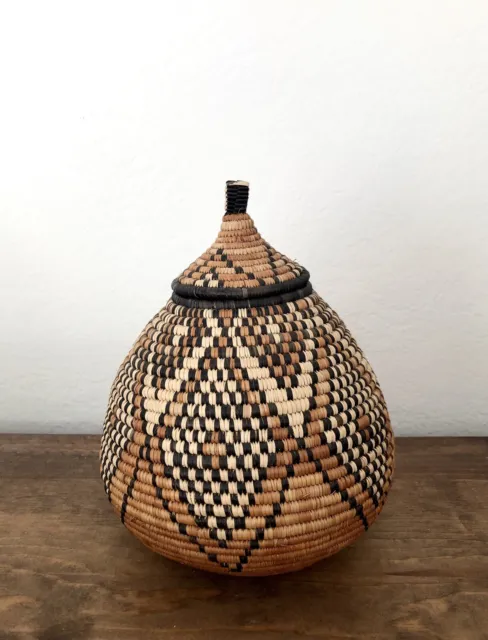 Handmade Traditional African Zulu Basket New with Tag, made in South Africa