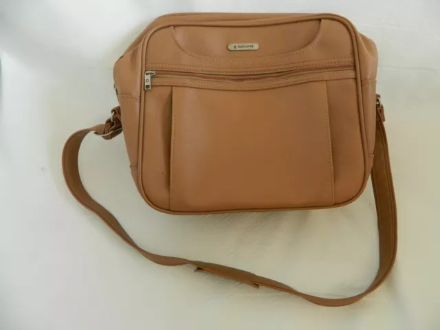 Vintage Mid Century Samsonite Concord Luggage Carry On Travel Satchel, Tan/Beige