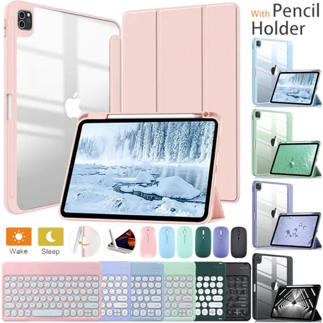 For iPad Air4/5th Gen 10.9" Smart Case Cover With Keyboard&Mouse Pencil Holder