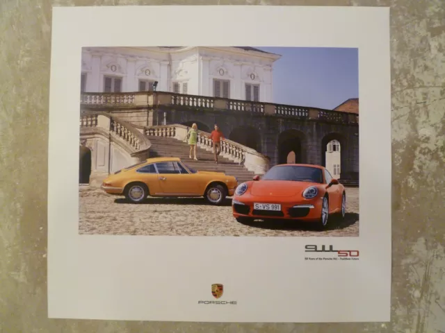 2014 Porsche 911 50th Anniversary Showroom Advertising Poster RARE! Awesome L@@K
