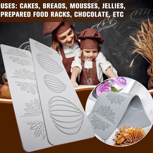 Stencil Per Torte - Motivo Righe/Foglie, Per Decorazione Con Zucchero A Velo O Cacao - Foto 8