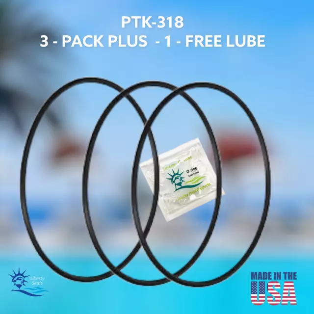 PTK-318 3 pack fits Pentair 350013 Lid O-Ring Replacement Pool and Spa Pump