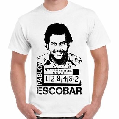 Pablo Escobar T-SHIRT POLICE Mugshot Colombia Narcos Cocaine Cartel Retro TEE