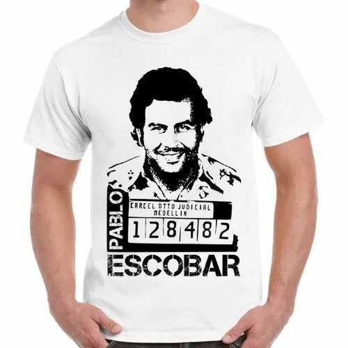 Pablo Escobar T-SHIRT POLICE Mugshot Colombia Narcos Cocaine Cartel Retro TEE