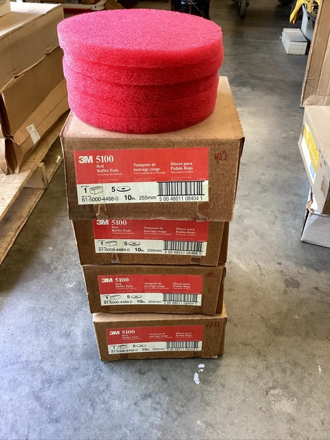 4 Boxes Of 5 Total Of 20 Pads Of 10” 3M 5100 Red Buffer Pads 61500044880